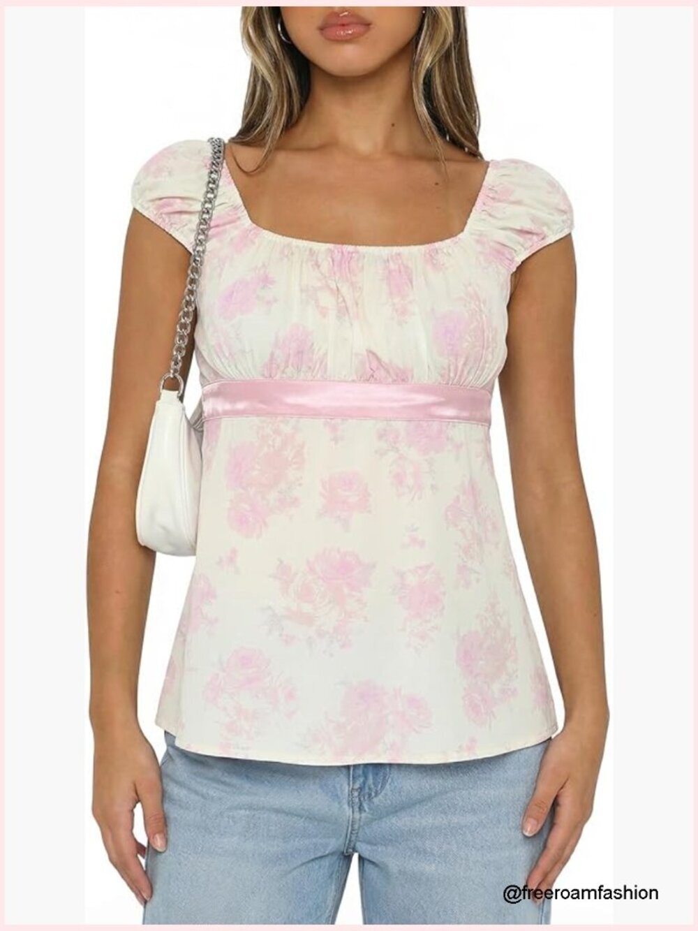 Y2K Babydoll Top, Cap Sleeve Polka Dot Blouse with Adjustable Tie, Flowy A-Line